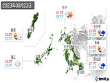 2023年08月23日の長崎県の実況天気