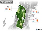 2023年08月25日の山形県の実況天気