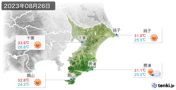 千葉県(2023年08月26日の天気