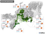 2023年08月29日の東海地方の実況天気