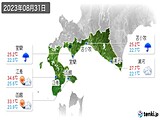 2023年08月31日の道南の実況天気