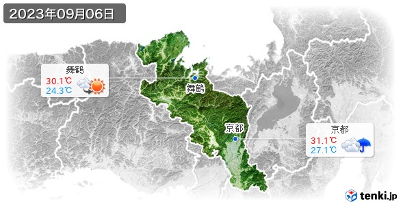京都府(2023年09月06日の天気