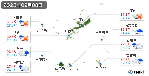 沖縄県(2023年09月08日の天気