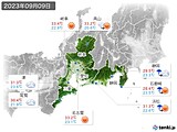 2023年09月09日の東海地方の実況天気