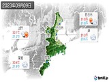 2023年09月09日の三重県の実況天気