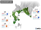 2023年09月10日の道南の実況天気