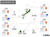 2023年09月10日の沖縄県の実況天気