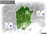 2023年09月11日の岡山県の実況天気