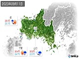 2023年09月11日の山口県の実況天気