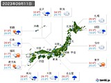 実況天気(2023年09月11日)