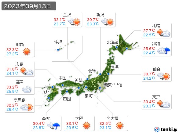 (2023年09月13日の天気