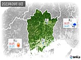 2023年09月18日の岡山県の実況天気