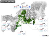 2023年09月20日の東海地方の実況天気