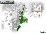 2023年09月25日の三重県の実況天気