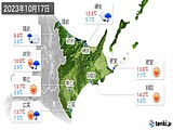 2023年10月17日の道東の実況天気