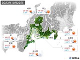 2023年10月22日の東海地方の実況天気