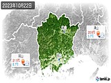 2023年10月22日の岡山県の実況天気