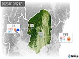2023年10月27日の栃木県の実況天気