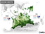 2023年10月27日の香川県の実況天気