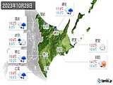 2023年10月28日の道東の実況天気