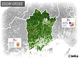 2023年10月28日の岡山県の実況天気