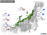 2023年10月29日の北陸地方の実況天気