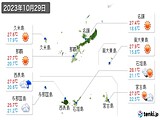 2023年10月29日の沖縄県の実況天気