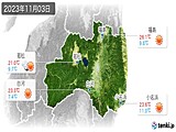 2023年11月03日の福島県の実況天気