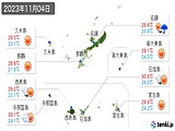 実況天気(2023年11月04日)