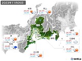 2023年11月05日の東海地方の実況天気