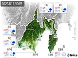 2023年11月06日の静岡県の実況天気