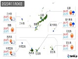 2023年11月06日の沖縄県の実況天気