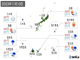 2023年11月10日の沖縄県の実況天気