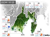 2023年11月12日の静岡県の実況天気