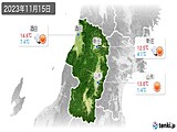 2023年11月15日の山形県の実況天気