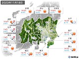 2023年11月18日の関東・甲信地方の実況天気