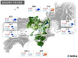 2023年11月18日の近畿地方の実況天気