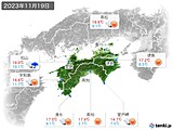 2023年11月19日の四国地方の実況天気