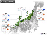 2023年11月23日の北陸地方の実況天気