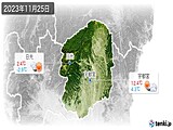 2023年11月25日の栃木県の実況天気