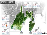 2023年11月25日の静岡県の実況天気