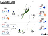2023年11月25日の沖縄県の実況天気