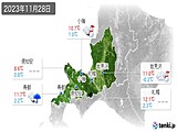 2023年11月28日の道央の実況天気