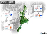 2023年11月28日の三重県の実況天気