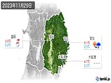 2023年11月29日の岩手県の実況天気