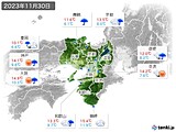 2023年11月30日の近畿地方の実況天気