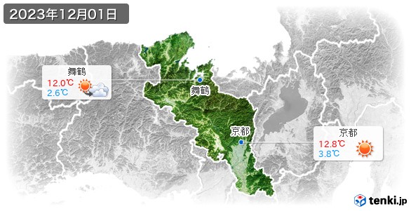 京都府(2023年12月01日の天気