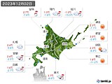 2023年12月02日の北海道地方の実況天気