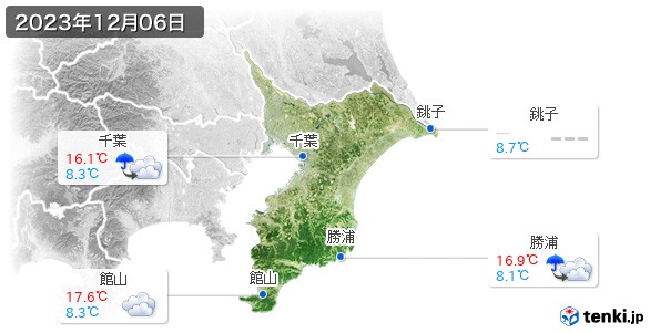 千葉県(2023年12月06日の天気