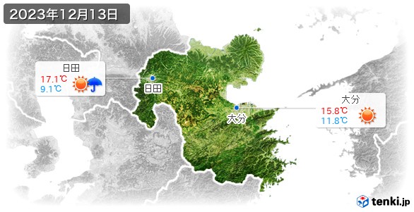 大分県(2023年12月13日の天気